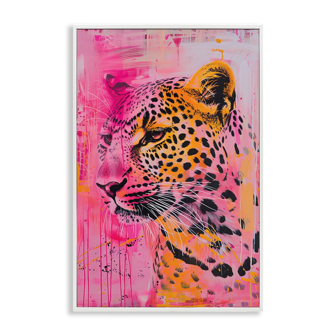 Stupell Industries Vibrant Purple & Orange Cheetah Framed Giclee Design by LSR Design Studio